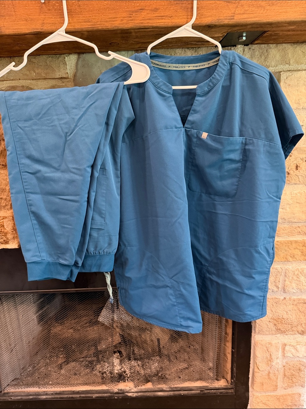 Fabletics Medical Scrub Set in Steel Blue